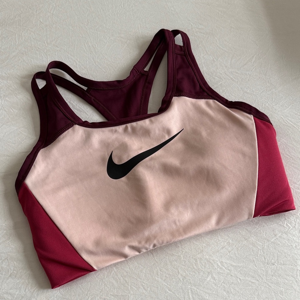 Nike Burgundy and Pink Sports Bra
